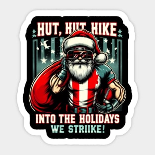 Santa American Football Player Sticker